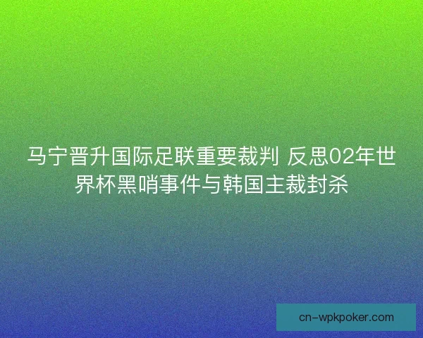 马宁晋升国际足联重要裁判 反思02年世界杯黑哨事件与韩国主裁封杀